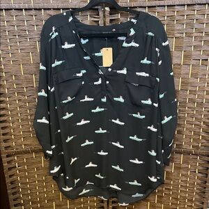 Black Printed Women's Blouse